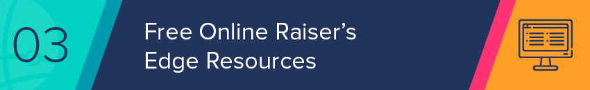 Your nonprofit can find supplemental Raiser's Edge training resources online.