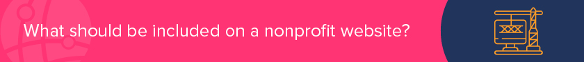 What should be included in a nonprofit website?