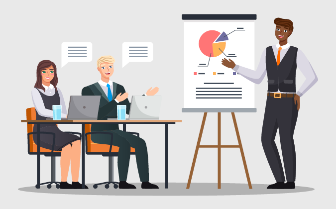 Person giving presentation