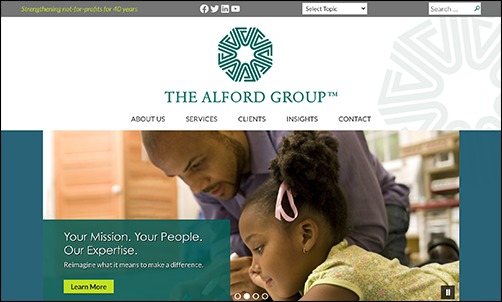 This is a screenshot of The Alford Group's website.
