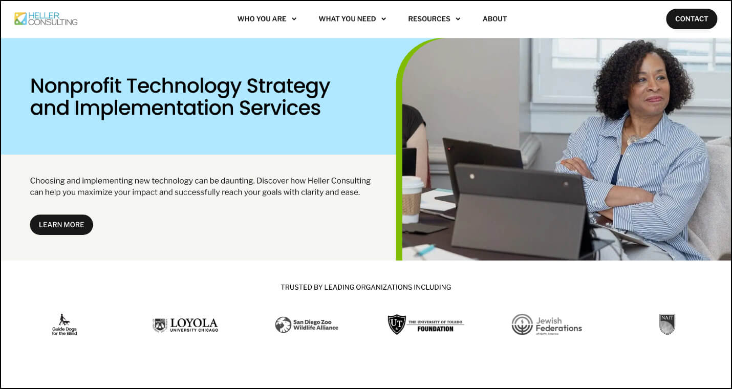 Screenshot of Heller Consulting’s homepage