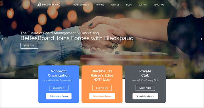 Screenshot of BellesBoard’s website