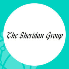 Circle within a square with "The Sheridan Group" written inside