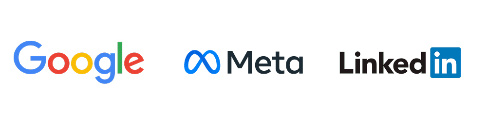 Google, Meta, and LinkedIn logos
