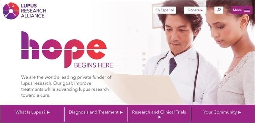 View the top-notch nonprofit website design for The Lupus Research Alliance.