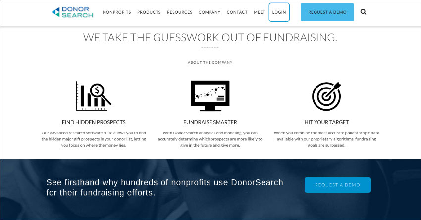 Find out more about DonorSearch's nonprofit technology solutions.