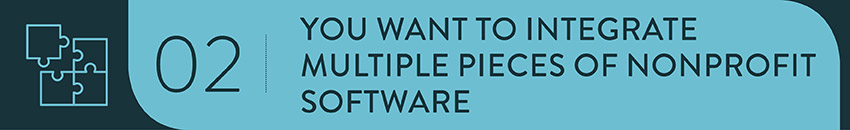 If you need to integrate multiple pieces of software, make sure you have a nonprofit strategy consultant to manage the development process.