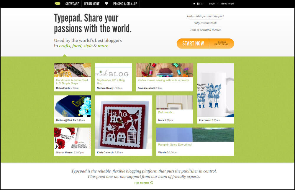 Typepad is one of the best nonprofit website builders, with ample customer support to help organizations of all skill levels build professional sites.