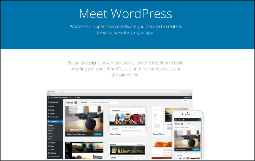 WordPress is a top nonprofit website builder for large and small organizations.